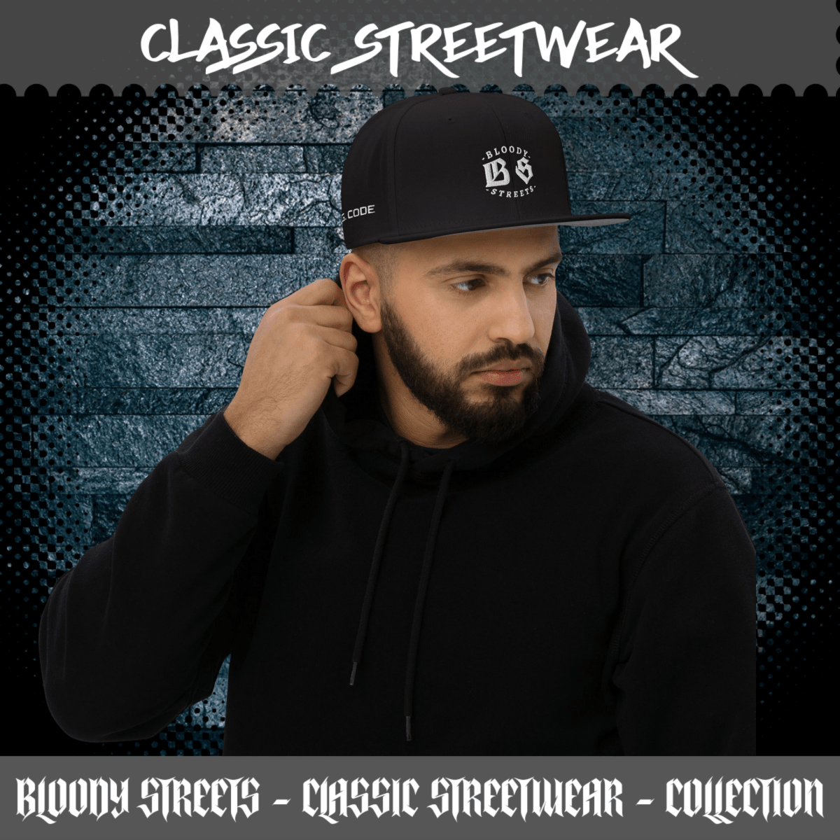 BLOODY STREETS - STREETLIFE V2. BLACK Snapback - Cap - BLOODY - STREETS.DE Streetwear Herren und Damen Hoodies, T-Shirts, Pullis