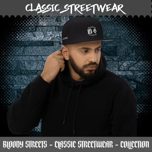 BLOODY STREETS - STREETLIFE V2. BLACK Snapback - Cap - BLOODY - STREETS.DE Streetwear Herren und Damen Hoodies, T-Shirts, Pullis