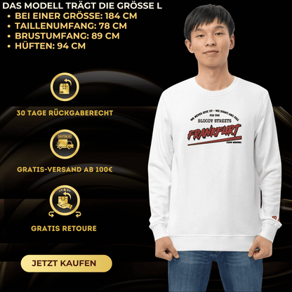 BS CITY Frankfurt Crew Member Red "Lady" Pullover - BLOODY - STREETS.DE Streetwear Herren und Damen Hoodies, T-Shirts, Pullis