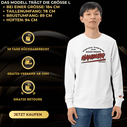 BS CITY Hamburg Crew Member Red "G" Pullover - BLOODY - STREETS.DE Streetwear Herren und Damen Hoodies, T-Shirts, Pullis