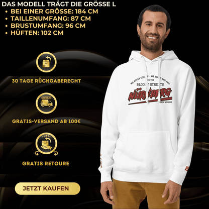 BS CITY Nürnberg Crew Member Red "G" Hoodie - BLOODY - STREETS.DE Streetwear Herren und Damen Hoodies, T-Shirts, Pullis
