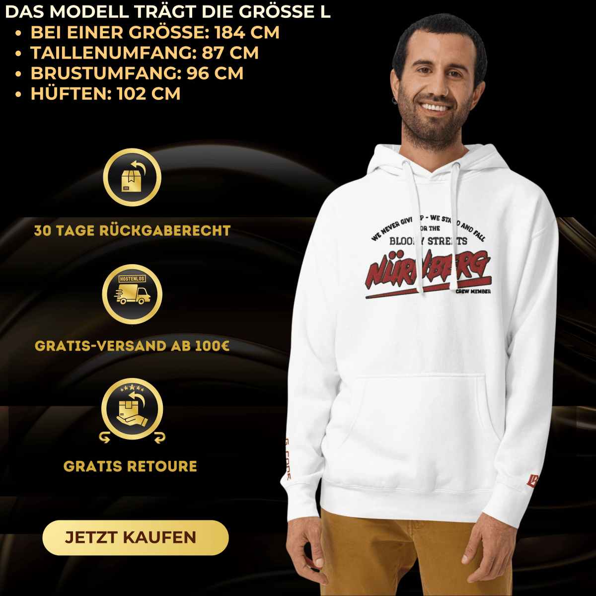 BS CITY Nürnberg Crew Member Streetwear Hoodie NEW VERS - BLOODY - STREETS.DE Streetwear Herren und Damen Hoodies, T-Shirts, Pullis