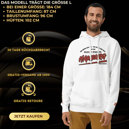 BS Hamburg Crew Member Red "Lady" Hoodie - BLOODY - STREETS.DE Streetwear Herren und Damen Hoodies, T-Shirts, Pullis