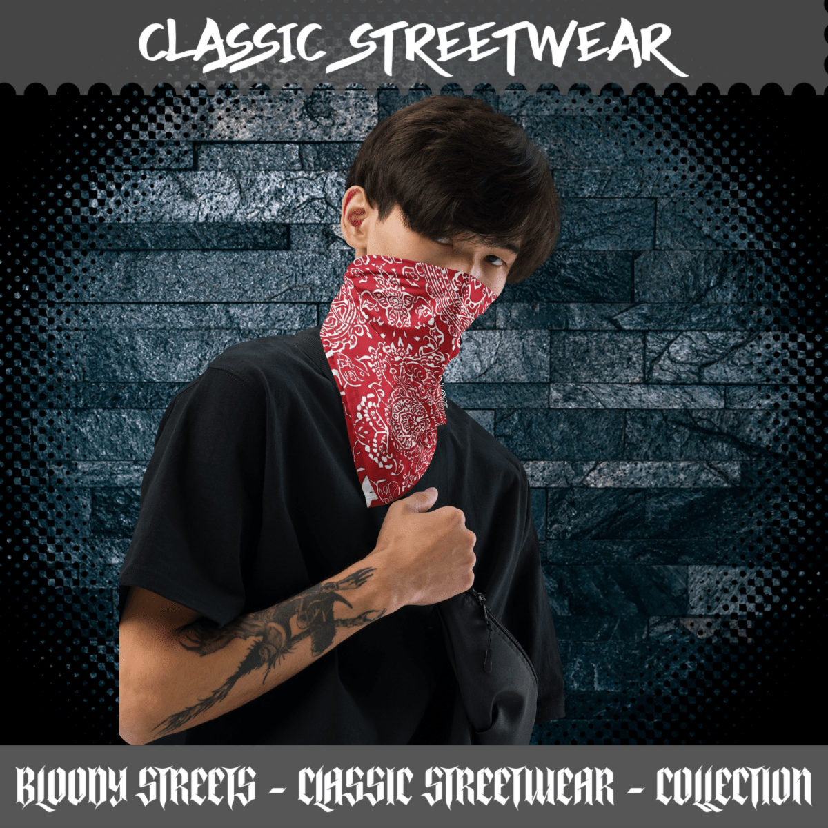 Classic Bandana Red Bloody Streets - BLOODY - STREETS.DE Streetwear Herren und Damen Hoodies, T-Shirts, Pullis