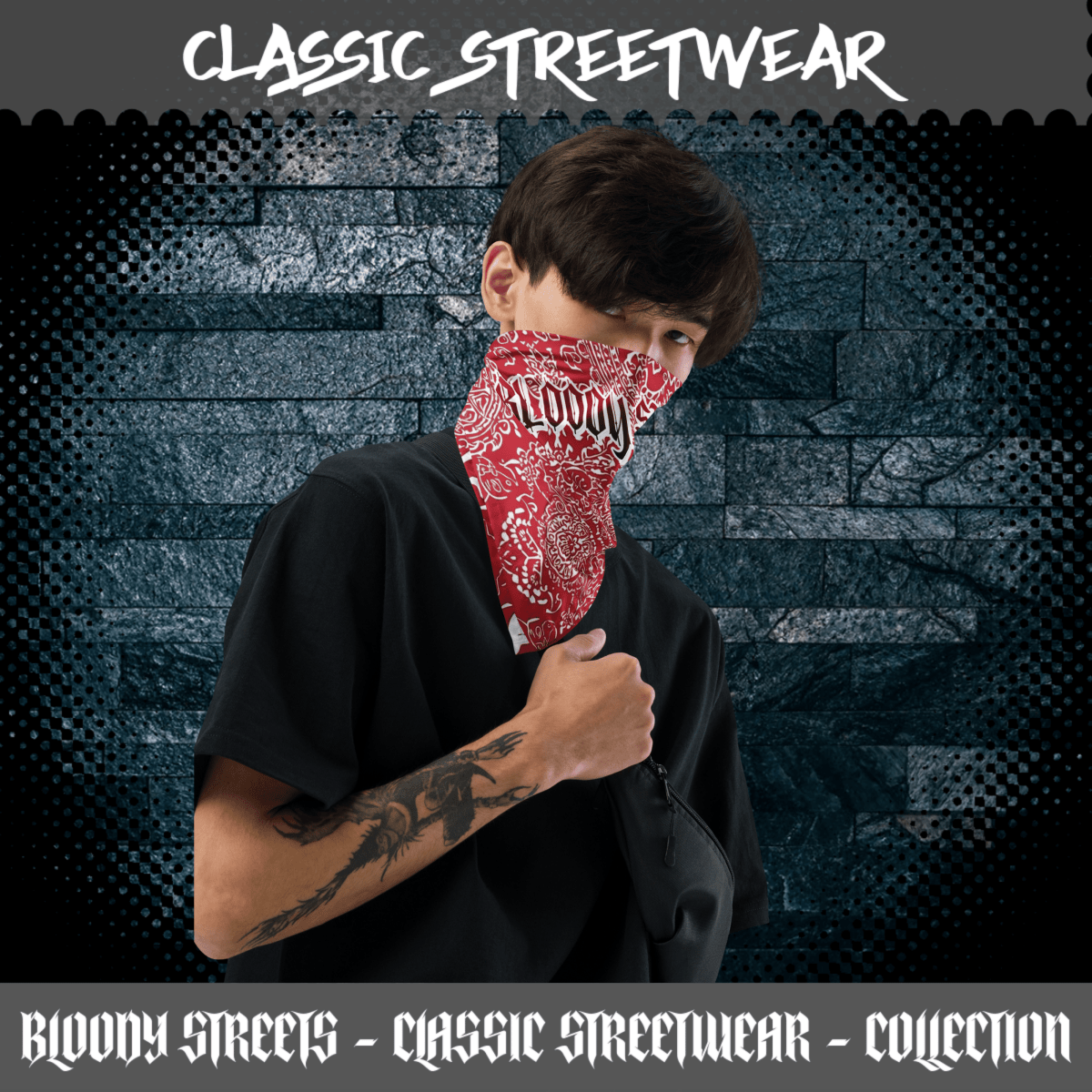 Classic Bandana Red Bloody Streets Crew - BLOODY - STREETS.DE Streetwear Herren und Damen Hoodies, T-Shirts, Pullis