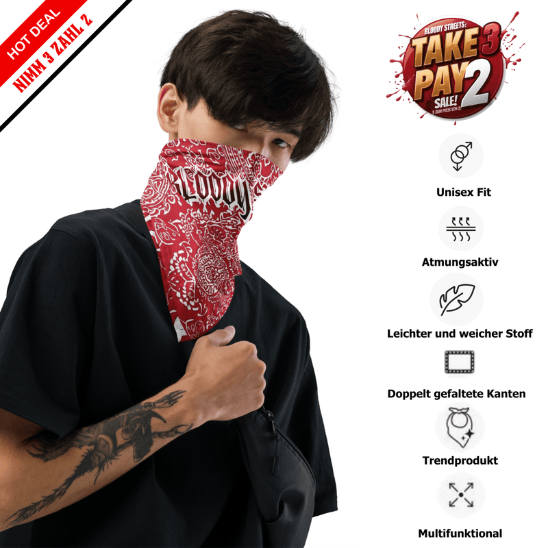 Classic Bandana Red Bloody Streets Crew - BLOODY - STREETS.DE Streetwear Herren und Damen Hoodies, T-Shirts, Pullis