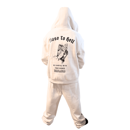 Herren Oversize Zipper Hoodie Dead Skull Jogginganzug beige - BLOODY - STREETS.DE Streetwear Herren und Damen Hoodies, T-Shirts, Pullis