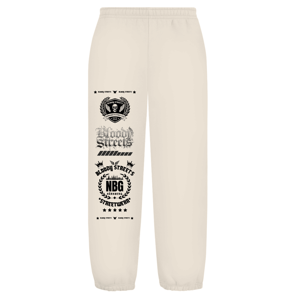 Oversize Fluffy Sweatpants Dead Skull beige - BLOODY - STREETS.DE Streetwear Herren und Damen Hoodies, T-Shirts, Pullis