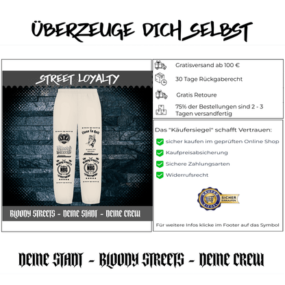 Oversize Fluffy Sweatpants Dead Skull beige - BLOODY - STREETS.DE Streetwear Herren und Damen Hoodies, T-Shirts, Pullis