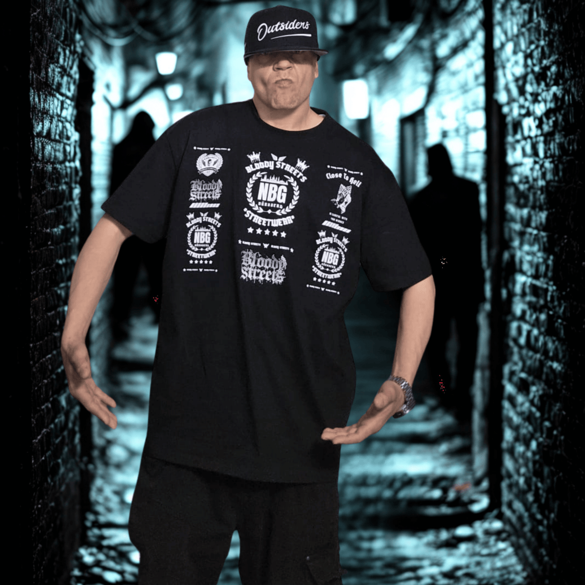 Oversize T-Shirt BS NÜRNBERG - BLOODY - STREETS.DE Streetwear Herren und Damen Hoodies, T-Shirts, Pullis