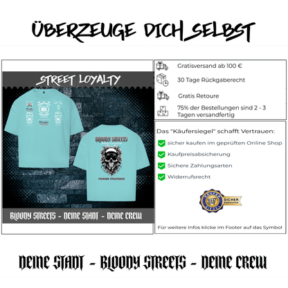 Oversize T-Shirt BS NÜRNBERG - BLOODY - STREETS.DE Streetwear Herren und Damen Hoodies, T-Shirts, Pullis