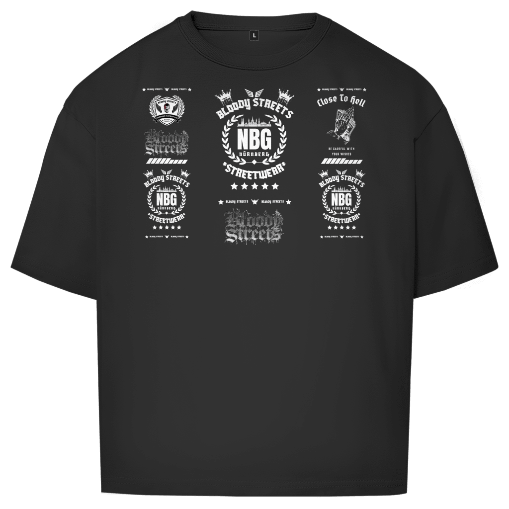 Oversize T-Shirt BS NÜRNBERG - BLOODY - STREETS.DE Streetwear Herren und Damen Hoodies, T-Shirts, Pullis