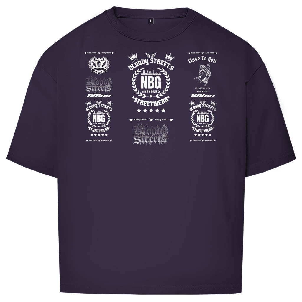 Oversize T-Shirt BS NÜRNBERG - BLOODY - STREETS.DE Streetwear Herren und Damen Hoodies, T-Shirts, Pullis
