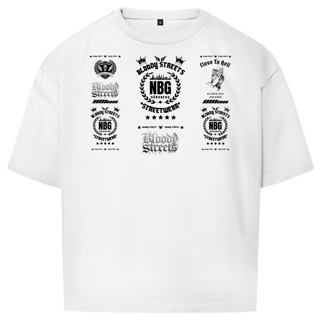 Oversize T-Shirt BS NÜRNBERG - BLOODY - STREETS.DE Streetwear Herren und Damen Hoodies, T-Shirts, Pullis