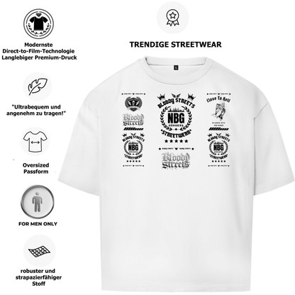 Oversize T-Shirt BS NÜRNBERG - BLOODY - STREETS.DE Streetwear Herren und Damen Hoodies, T-Shirts, Pullis