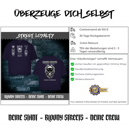 Oversize T-Shirt BS NÜRNBERG - BLOODY - STREETS.DE Streetwear Herren und Damen Hoodies, T-Shirts, Pullis