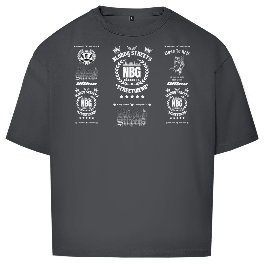 Oversize T-Shirt BS NÜRNBERG - BLOODY - STREETS.DE Streetwear Herren und Damen Hoodies, T-Shirts, Pullis