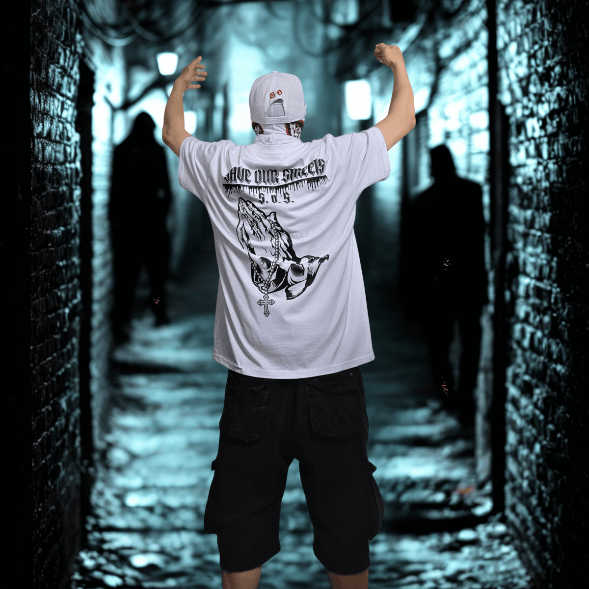 Oversize T-Shirt S.O.S. SAVE OUR STREETS BS - BLOODY - STREETS.DE Streetwear Herren und Damen Hoodies, T-Shirts, Pullis
