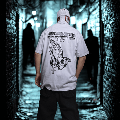 Oversize T-Shirt S.O.S. SAVE OUR STREETS BS - BLOODY - STREETS.DE Streetwear Herren und Damen Hoodies, T-Shirts, Pullis