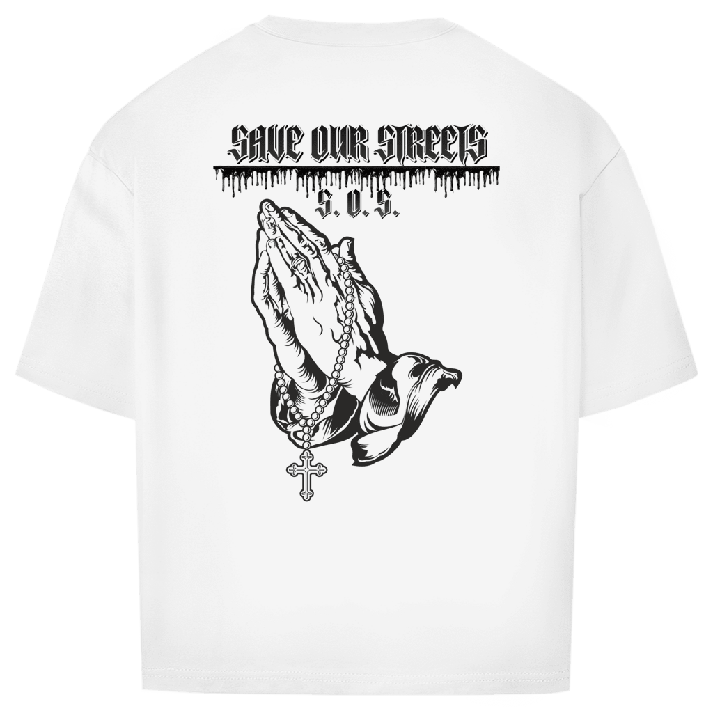 Oversize T-Shirt S.O.S. SAVE OUR STREETS BS - BLOODY - STREETS.DE Streetwear Herren und Damen Hoodies, T-Shirts, Pullis