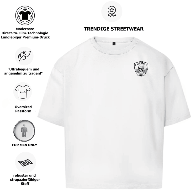 Oversize T-Shirt S.O.S. SAVE OUR STREETS BS - BLOODY - STREETS.DE Streetwear Herren und Damen Hoodies, T-Shirts, Pullis
