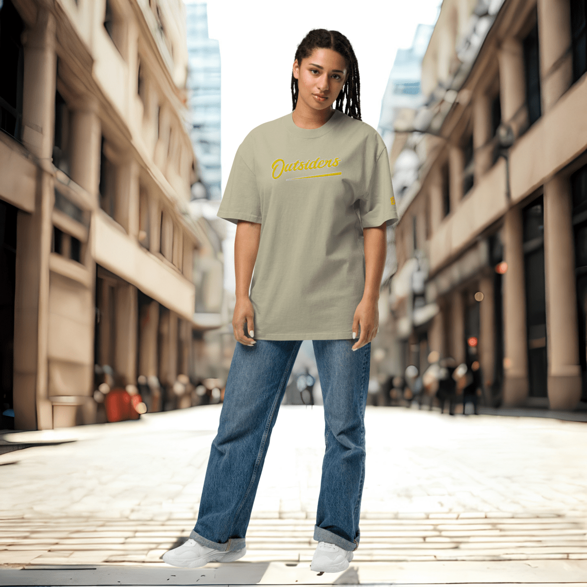 Oversized Streetwear T-Shirt BS - OUTSIDERS Vers. 2 mit verwaschenem Look - BLOODY - STREETS.DE Streetwear Herren und Damen Hoodies, T-Shirts, Pullis