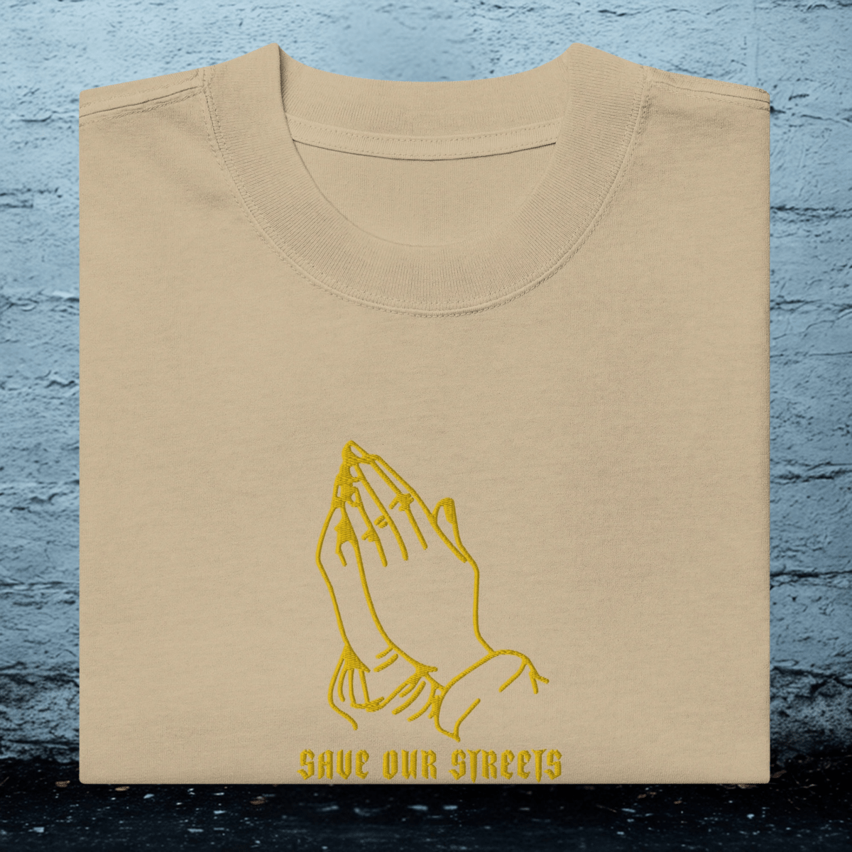 Oversized Streetwear T-Shirt mit verwaschenem Look | S.O.S. SAVE OUR STREETS - BLOODY - STREETS.DE Streetwear Herren und Damen Hoodies, T-Shirts, Pullis