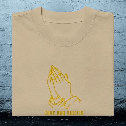 Oversized Streetwear T-Shirt mit verwaschenem Look | S.O.S. SAVE OUR STREETS - BLOODY - STREETS.DE Streetwear Herren und Damen Hoodies, T-Shirts, Pullis