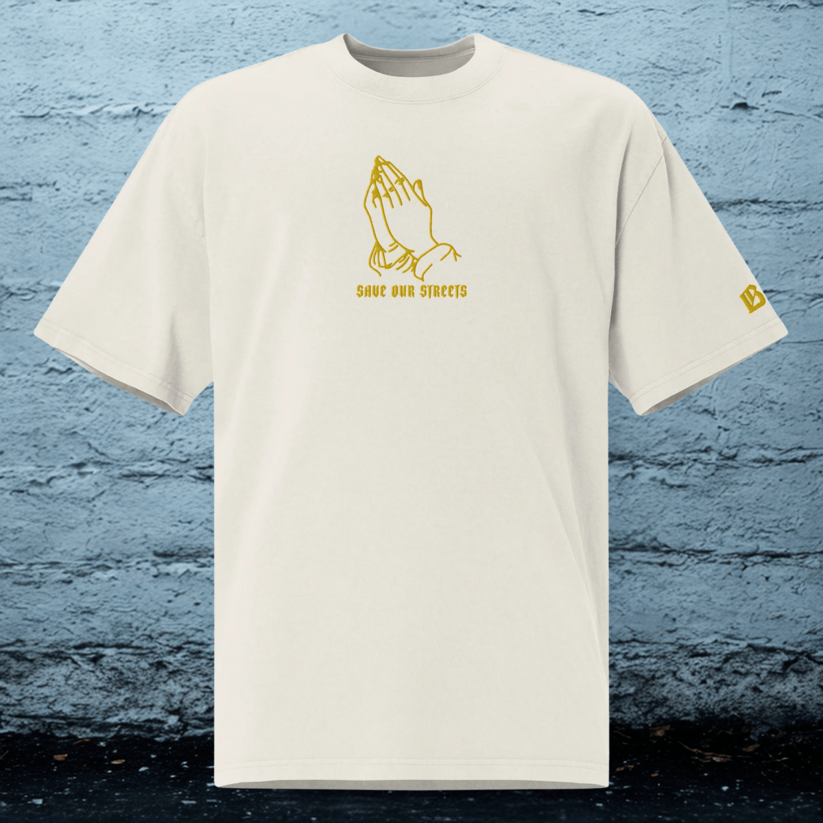 Oversized Streetwear T-Shirt mit verwaschenem Look | S.O.S. SAVE OUR STREETS - BLOODY - STREETS.DE Streetwear Herren und Damen Hoodies, T-Shirts, Pullis