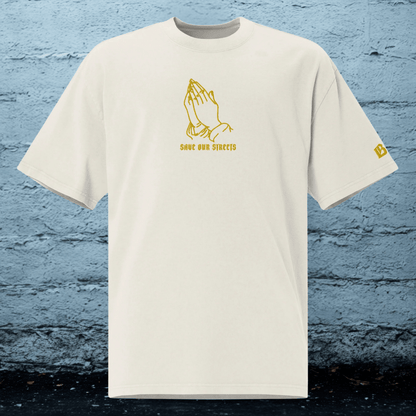 Oversized Streetwear T-Shirt mit verwaschenem Look | S.O.S. SAVE OUR STREETS - BLOODY - STREETS.DE Streetwear Herren und Damen Hoodies, T-Shirts, Pullis