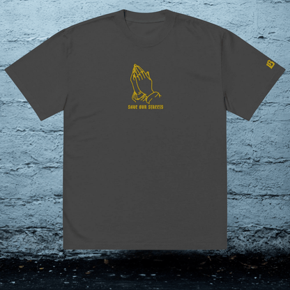 Oversized Streetwear T-Shirt mit verwaschenem Look | S.O.S. SAVE OUR STREETS - BLOODY - STREETS.DE Streetwear Herren und Damen Hoodies, T-Shirts, Pullis
