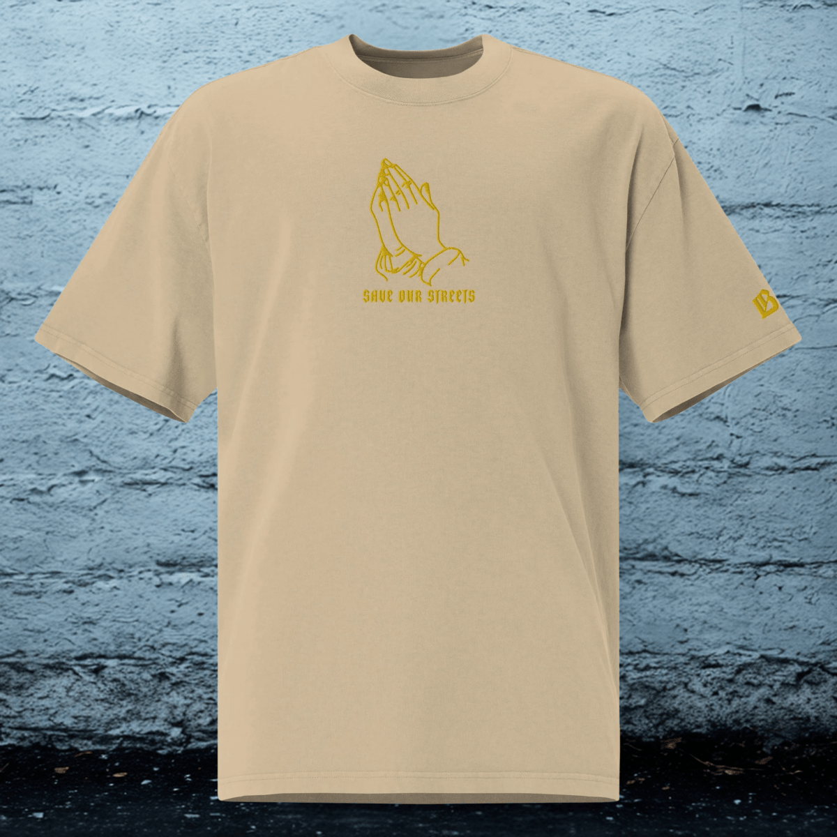 Oversized Streetwear T-Shirt mit verwaschenem Look | S.O.S. SAVE OUR STREETS - BLOODY - STREETS.DE Streetwear Herren und Damen Hoodies, T-Shirts, Pullis
