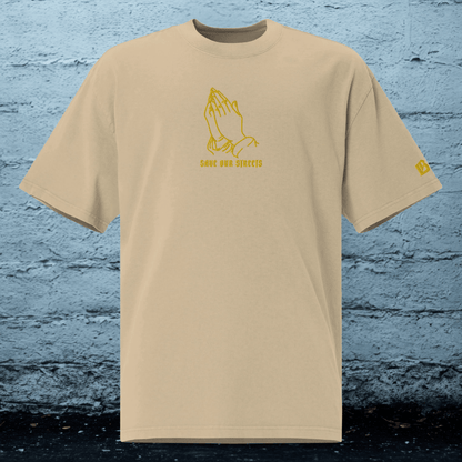 Oversized Streetwear T-Shirt mit verwaschenem Look | S.O.S. SAVE OUR STREETS - BLOODY - STREETS.DE Streetwear Herren und Damen Hoodies, T-Shirts, Pullis