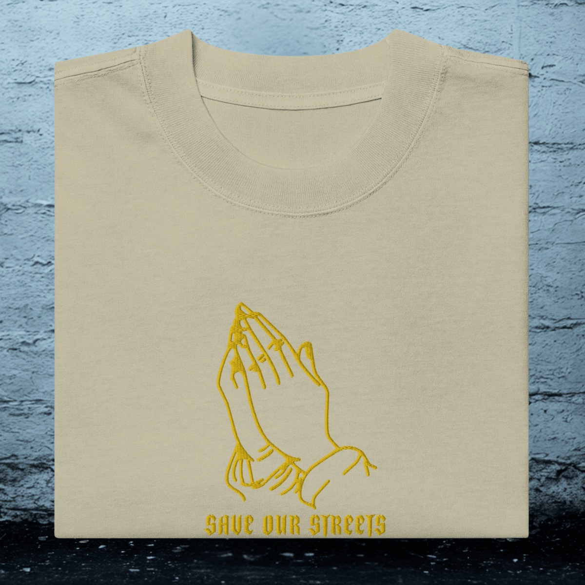 Oversized Streetwear T-Shirt mit verwaschenem Look | S.O.S. SAVE OUR STREETS - BLOODY - STREETS.DE Streetwear Herren und Damen Hoodies, T-Shirts, Pullis