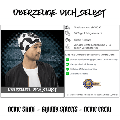 Streetwear Beanie Bloody Streets NBG - Street Loyalty - BLOODY - STREETS.DE Streetwear Herren und Damen Hoodies, T-Shirts, Pullis