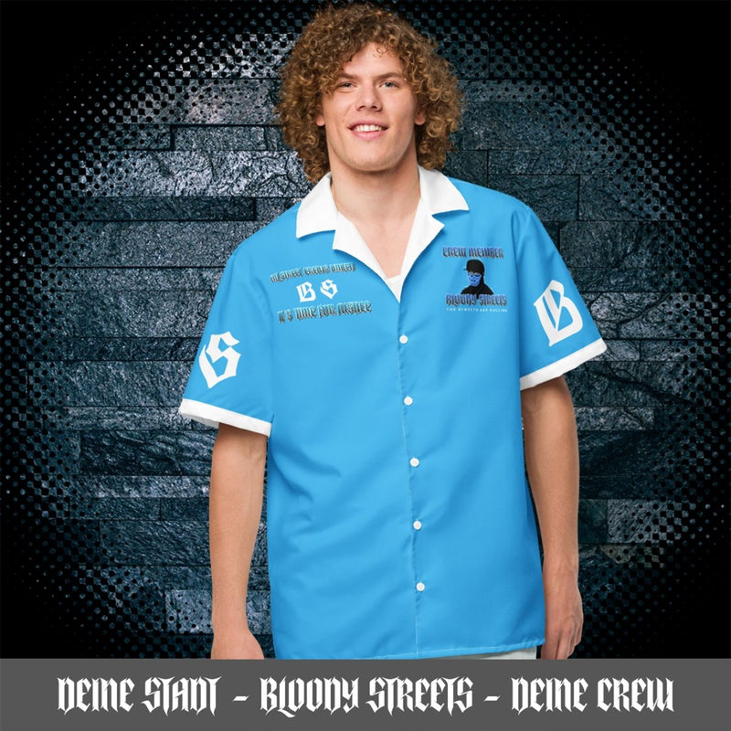 Streetwear Hemd - IT'S TIME FOR JUSTICE blau