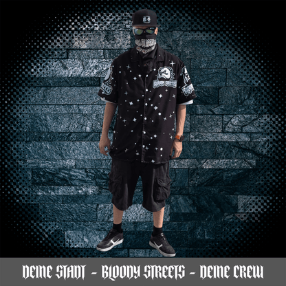 Streetwear Hemd Unisex - Black Bloody Streets Dog - BLOODY - STREETS.DE Streetwear Herren und Damen Hoodies, T-Shirts, Pullis