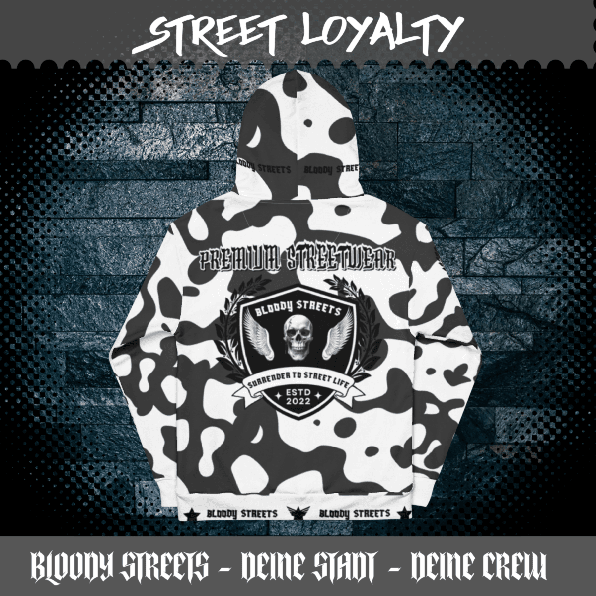 Streetwear Hoodie Bloody Streets NBG - Street Loyalty - BLOODY - STREETS.DE Streetwear Herren und Damen Hoodies, T-Shirts, Pullis
