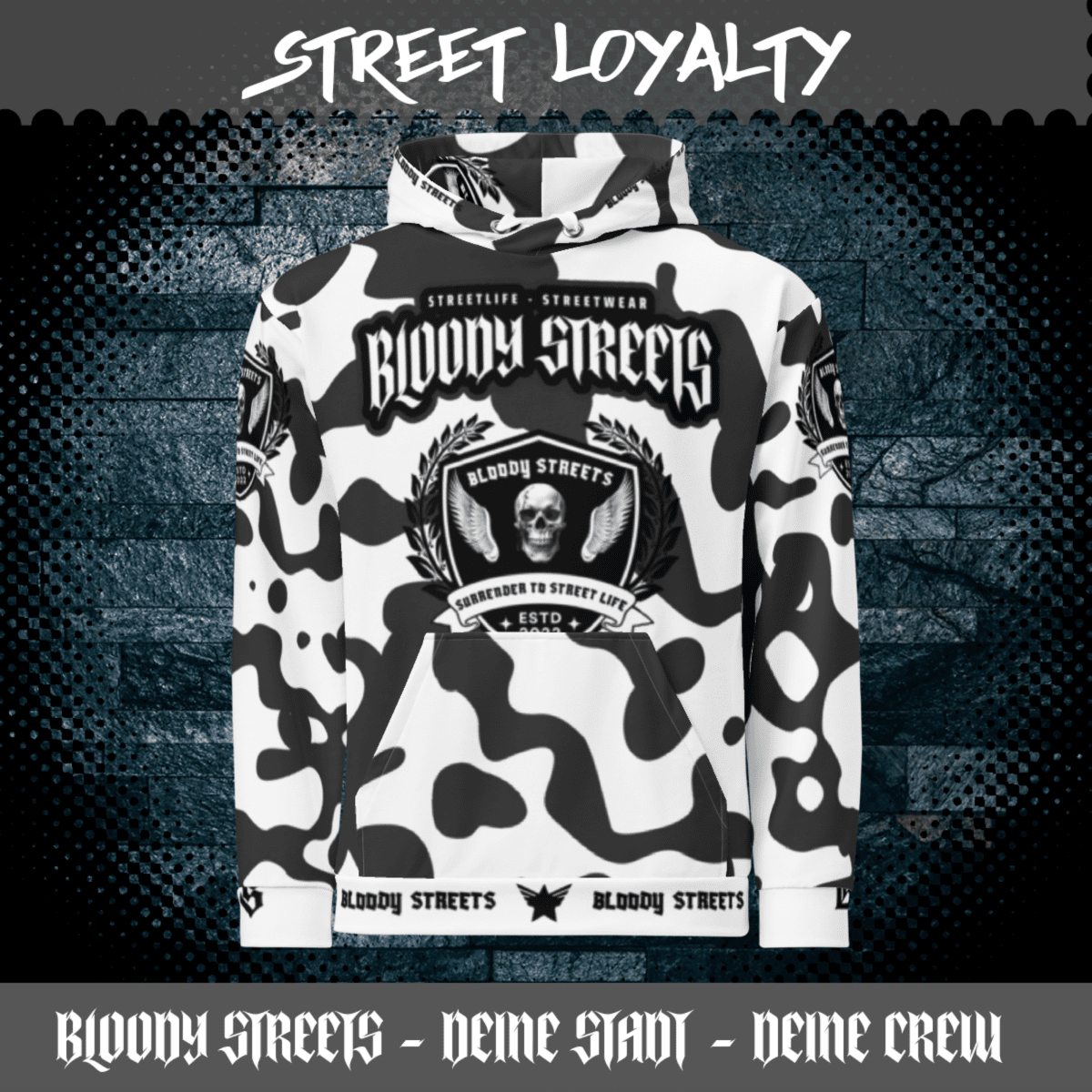 Streetwear Hoodie Bloody Streets NBG - Street Loyalty - BLOODY - STREETS.DE Streetwear Herren und Damen Hoodies, T-Shirts, Pullis