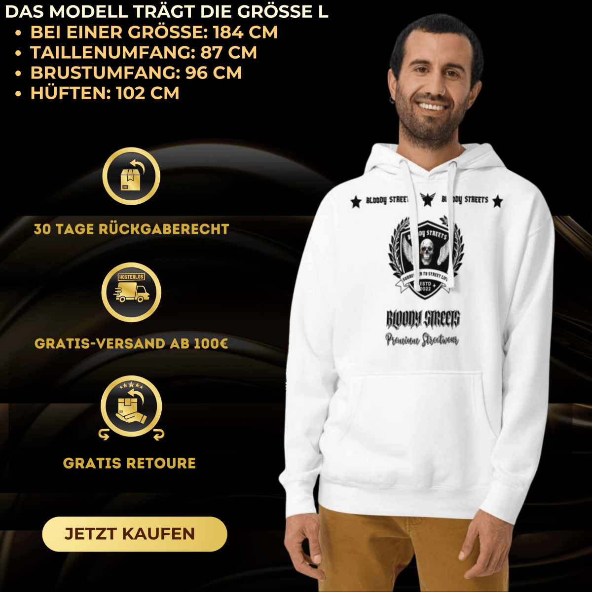 Streetwear Hoodie Bloody Streets NBG - Street Loyalty V2 - BLOODY - STREETS.DE Streetwear Herren und Damen Hoodies, T-Shirts, Pullis
