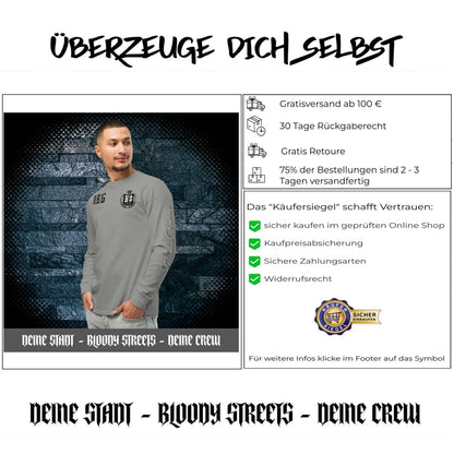 Streetwear Longsleeve "OG" - Textilgefärbtes Schweres Langarmshirt - BLOODY - STREETS.DE Streetwear Herren und Damen Hoodies, T-Shirts, Pullis