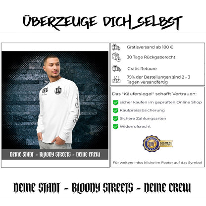 Streetwear Longsleeve "OG" - Textilgefärbtes Schweres Langarmshirt - BLOODY - STREETS.DE Streetwear Herren und Damen Hoodies, T-Shirts, Pullis