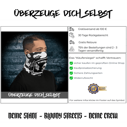 Streetwear Maske Bloody Streets NBG - Street Loyalty - BLOODY - STREETS.DE Streetwear Herren und Damen Hoodies, T-Shirts, Pullis
