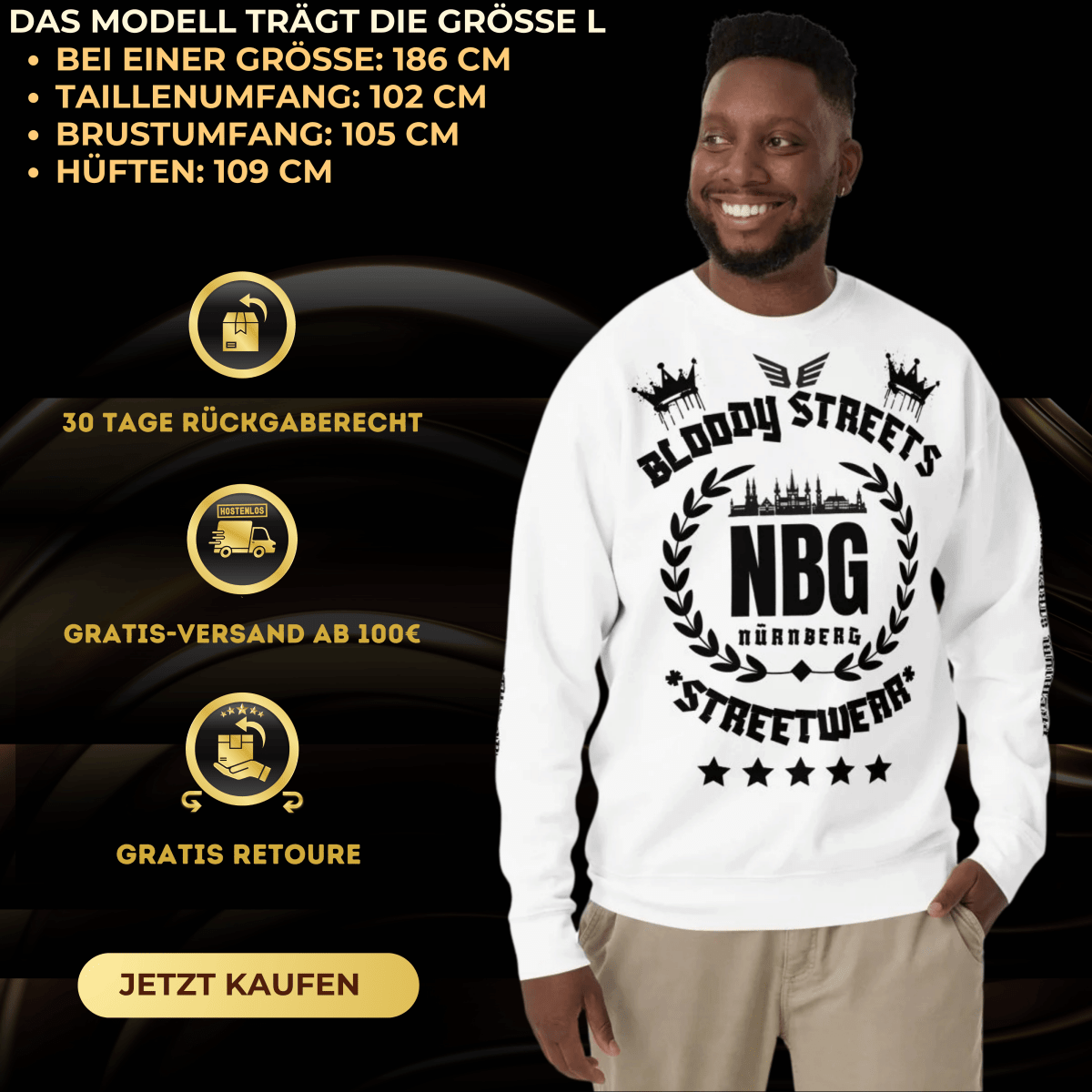 Streetwear Pullover Bloody Streets NBG - BLOODY - STREETS.DE Streetwear Herren und Damen Hoodies, T-Shirts, Pullis