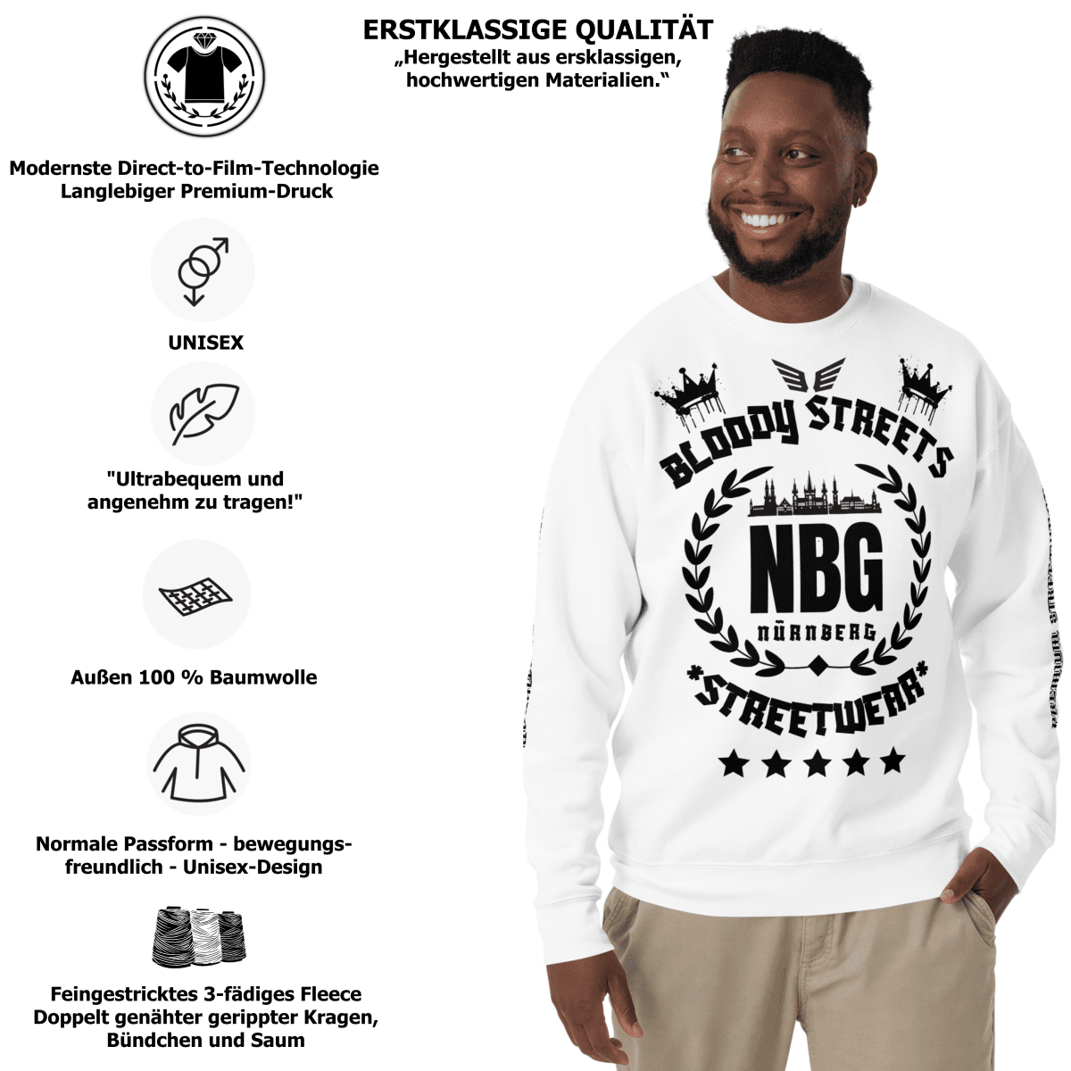 Streetwear Pullover Bloody Streets NBG - BLOODY - STREETS.DE Streetwear Herren und Damen Hoodies, T-Shirts, Pullis