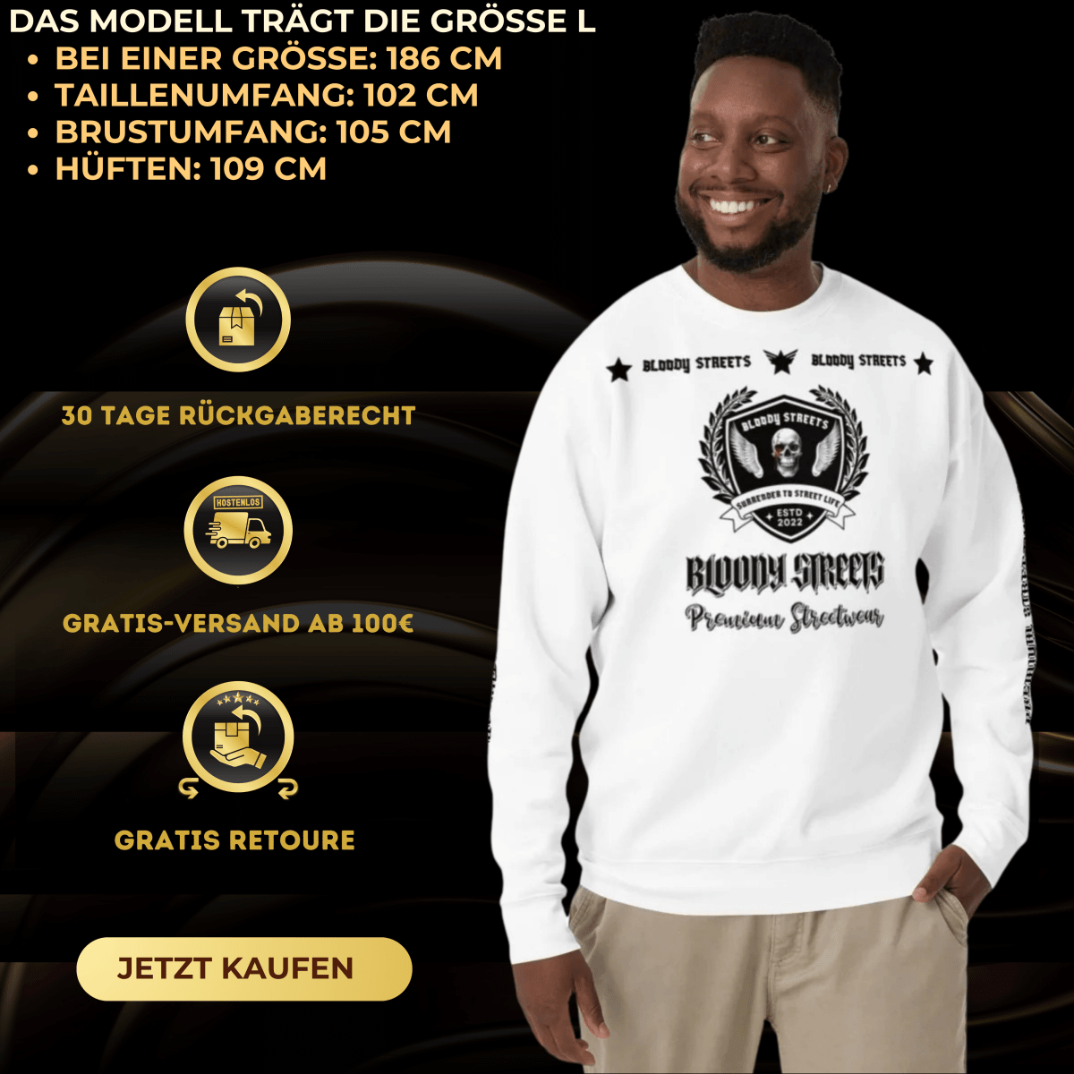 Streetwear Pullover Bloody Streets NBG - Street Loyalty V2 - BLOODY - STREETS.DE Streetwear Herren und Damen Hoodies, T-Shirts, Pullis