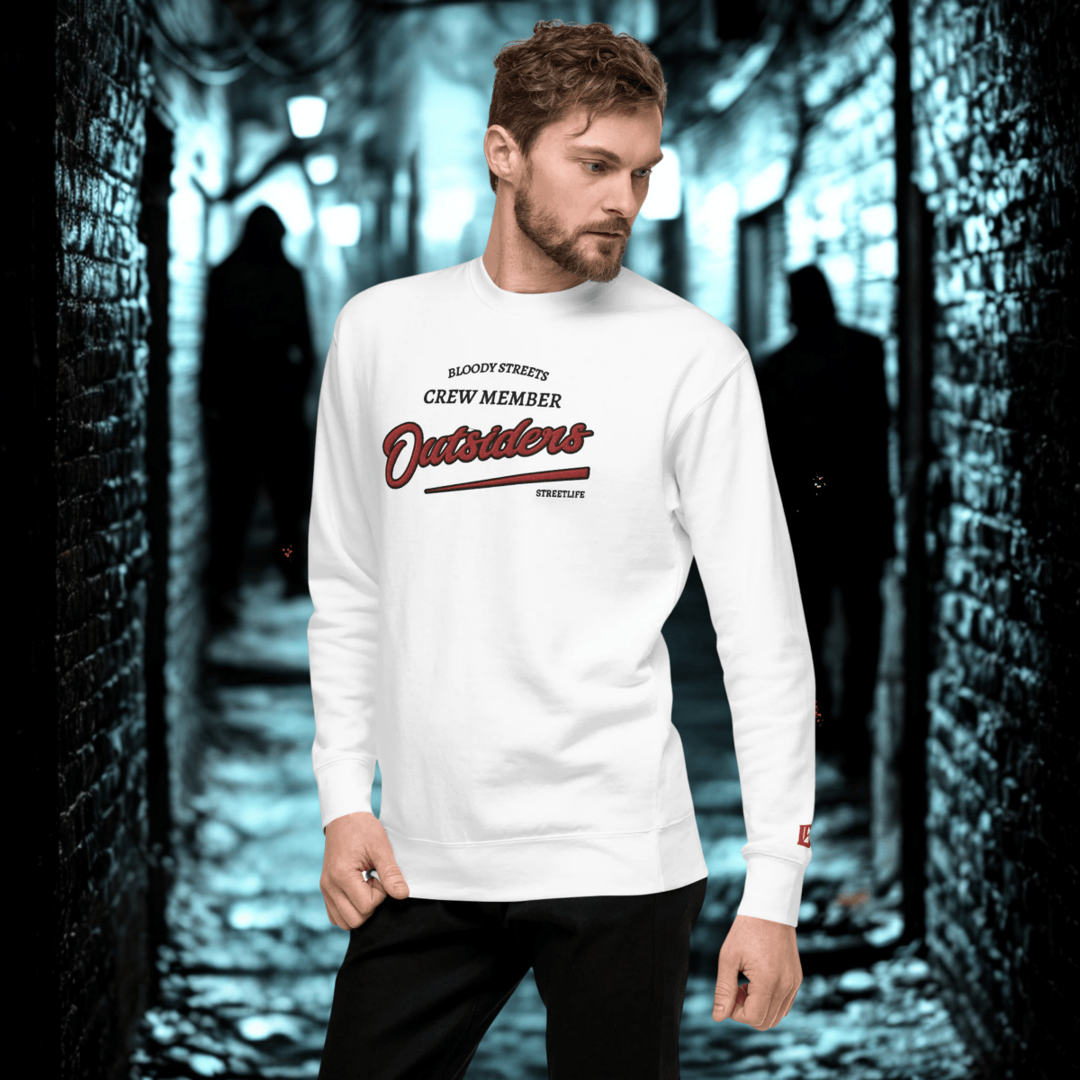 Streetwear Pullover Unisex - BS Outsiders Stickerei - BLOODY - STREETS.DE Streetwear Herren und Damen Hoodies, T-Shirts, Pullis