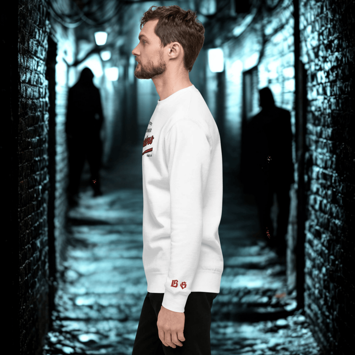 Streetwear Pullover Unisex - BS Outsiders Stickerei - BLOODY - STREETS.DE Streetwear Herren und Damen Hoodies, T-Shirts, Pullis