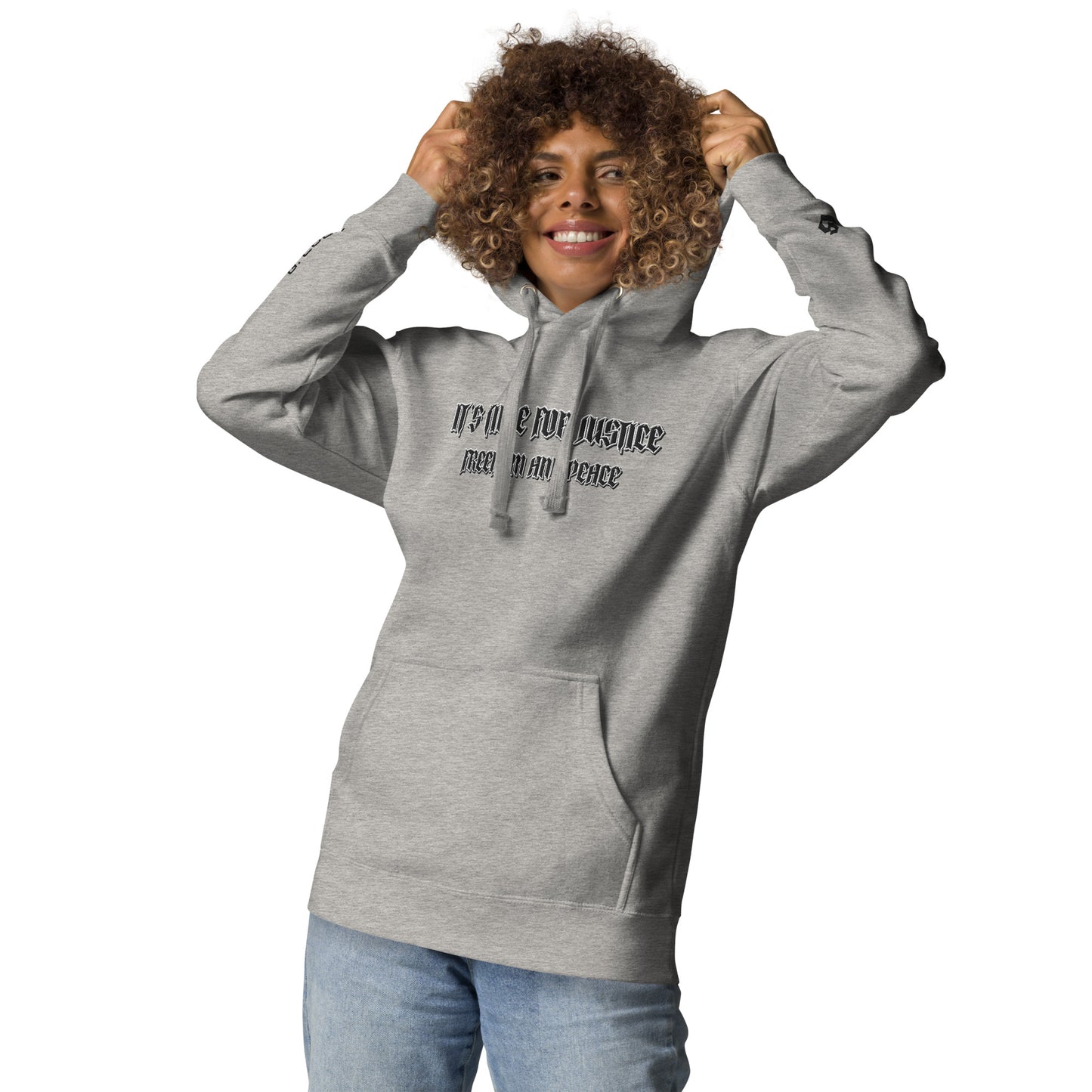 Streetwear Hoodie - IT'S TIME FOR JUSTICE - Stickerei Schrift