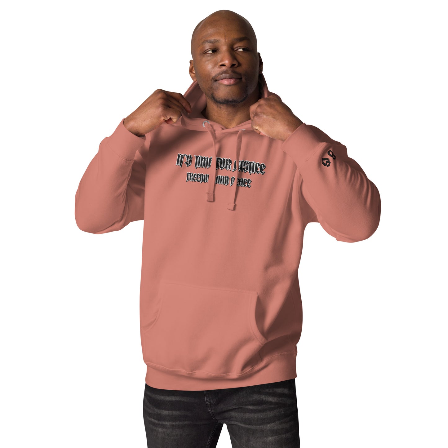Streetwear Hoodie - IT'S TIME FOR JUSTICE - Stickerei Schrift